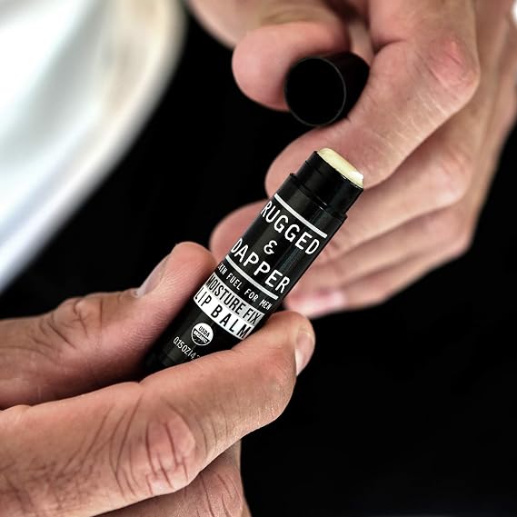 RUGGED & DAPPER Men's Lip Balm & Face Cleanser Bundle: Hydrates, Moisturizes, Protects - Skincare Bundles