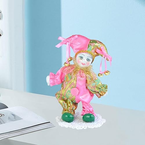 Miniatura 5 de Milageto Muñeca Triangel de porcelana de 6 pulgadas, accesorios de circo, adornos de arte, decoración de escritorio coleccionable con disfraz de