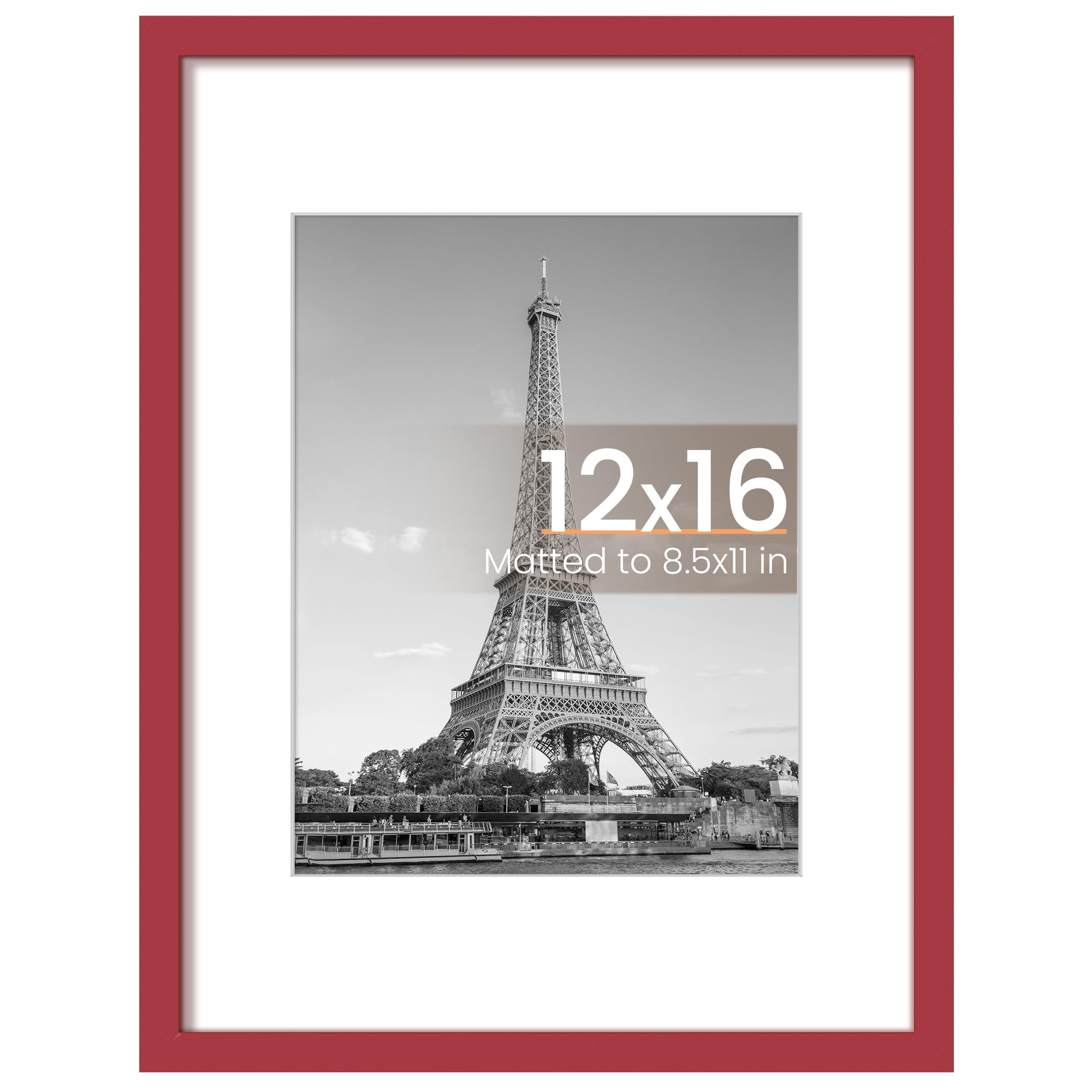 upsimples 12x16 Picture Frame, Wall Decor Poster Frames, Red 1 Pack | 12 x 16 Frame, 8.5x11 Frame with Mat for Gallery Wall, Family, Baby, Dog, Dorm, Christmas