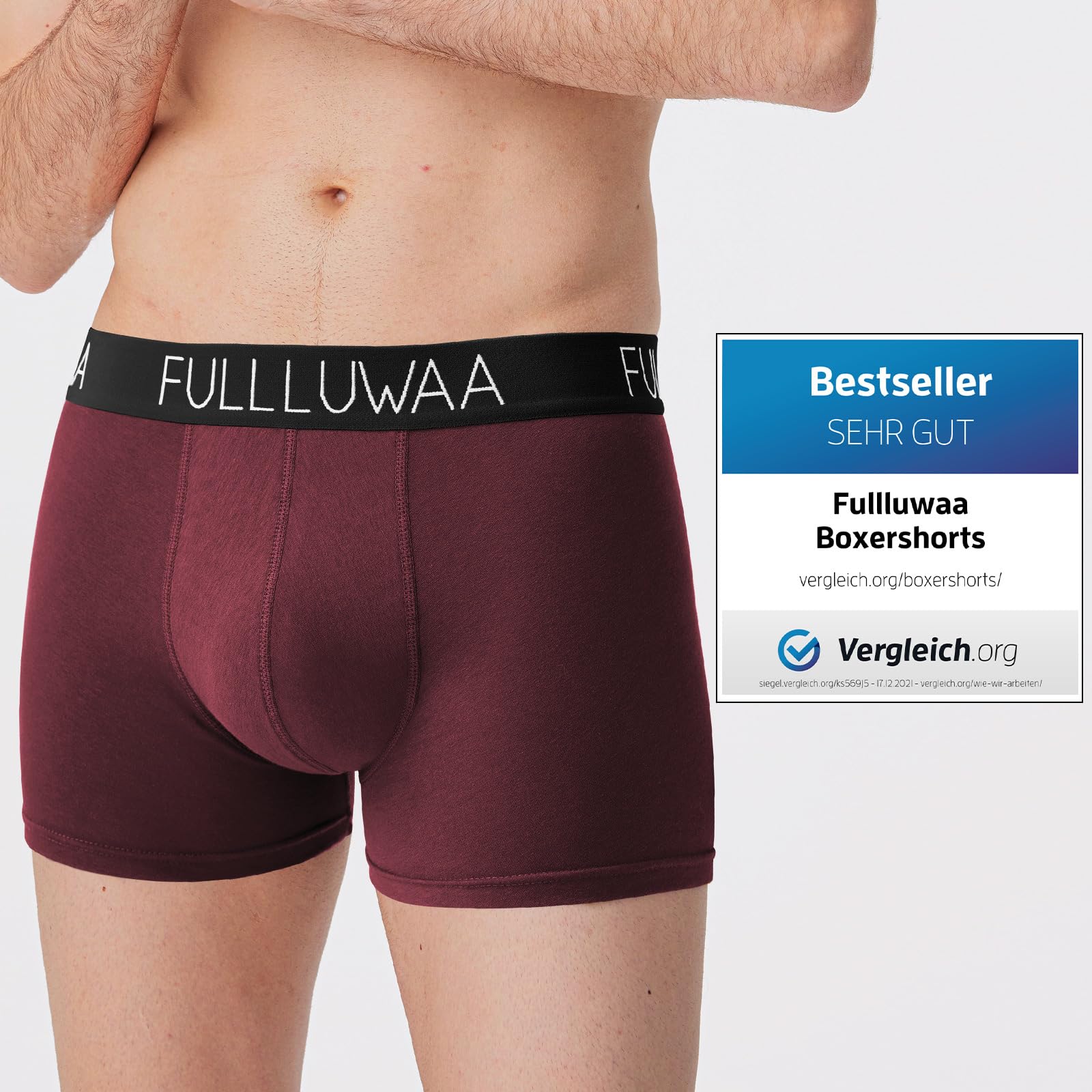 Fullluwaa Boxer Homme Calecon Homme Lot de 8 Confortable et Doux Caleçon Coton Ceinture Élastique