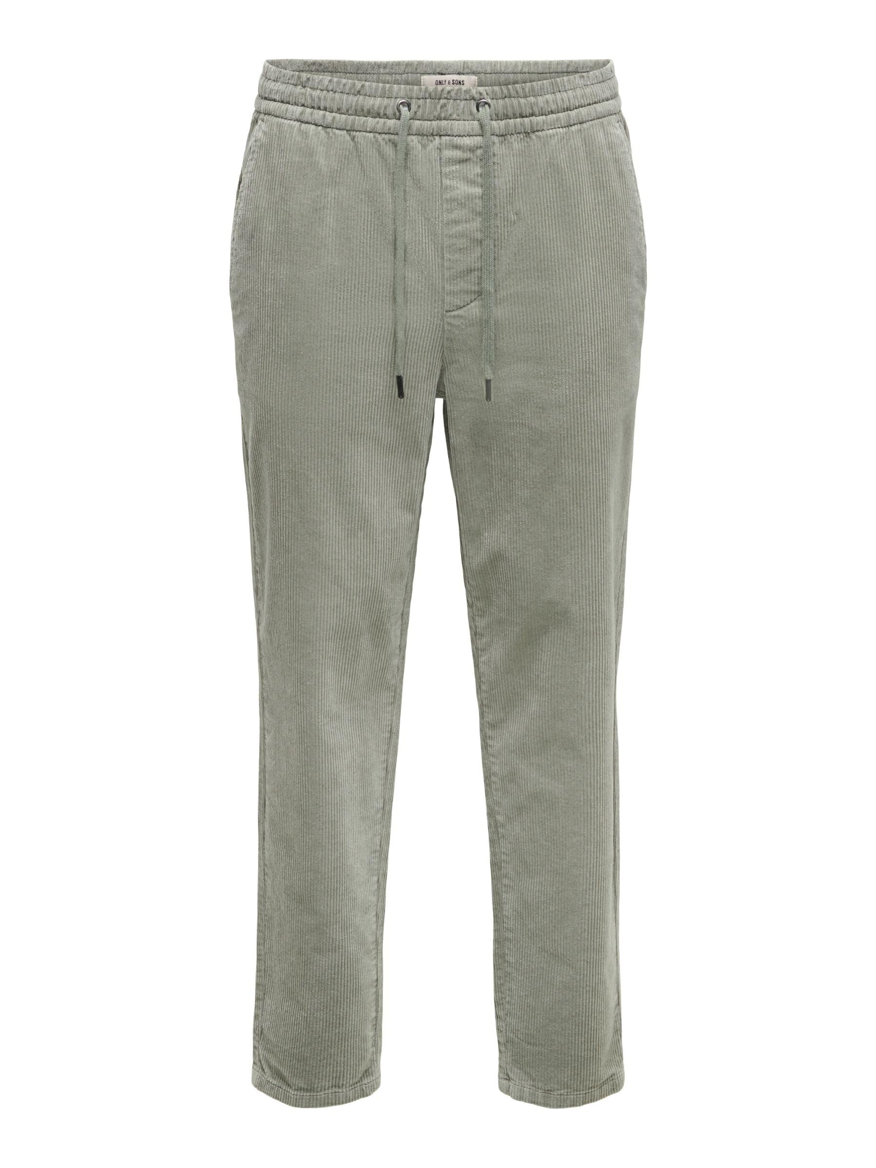 ONLY & SONS Mens Onslinus Tap Corduroy 0185 Pant Fabric Trousers, Castor Gray, M UK