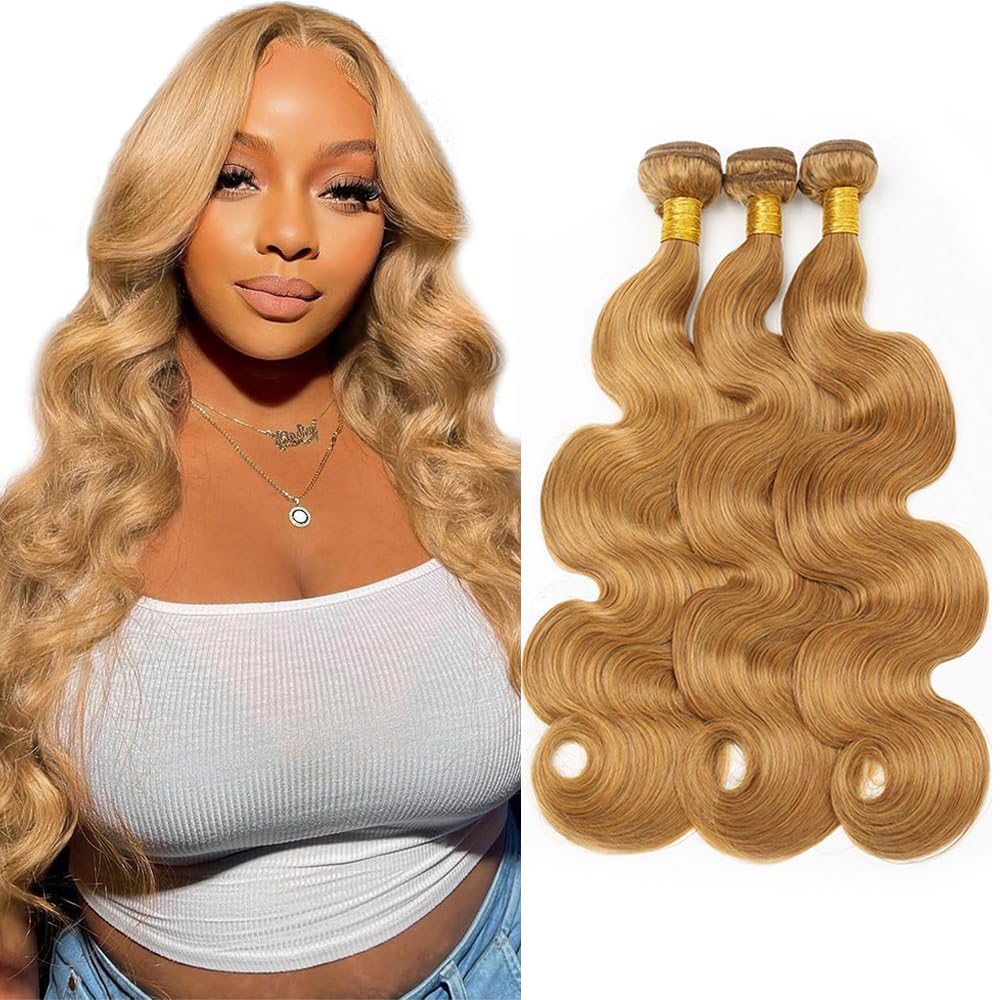 Photo 1 of Shoaiye #27 Honey Blonde Body Wave Human Hair Bundles