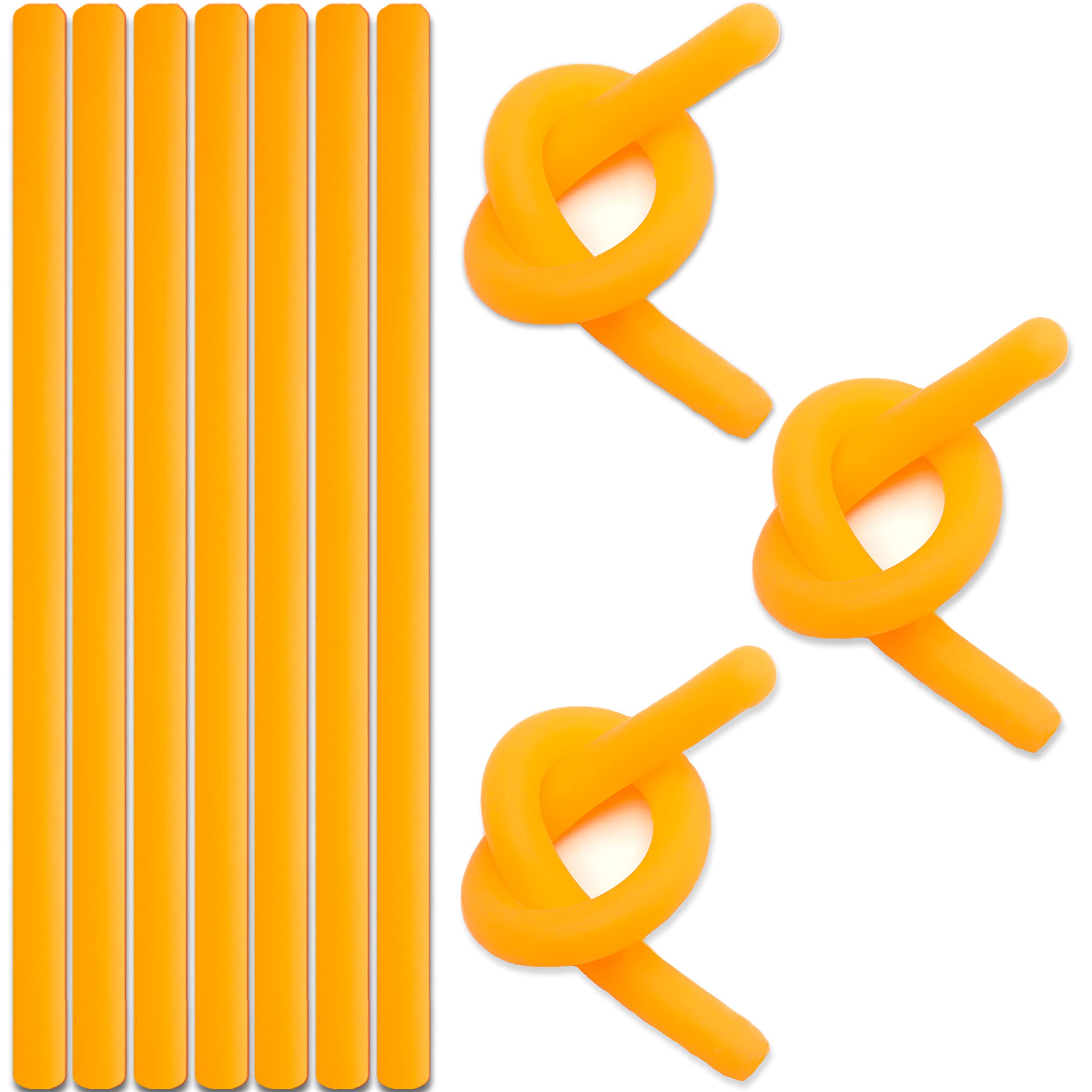 Monkey Noodles - 10 Stretchy Sensory Toys for Kids and Toddlers - Autism Sensory Products - Stretchy String - Party Favors for Kids - Treasure Box Toy for Classroom - Easter Fillers - Orange