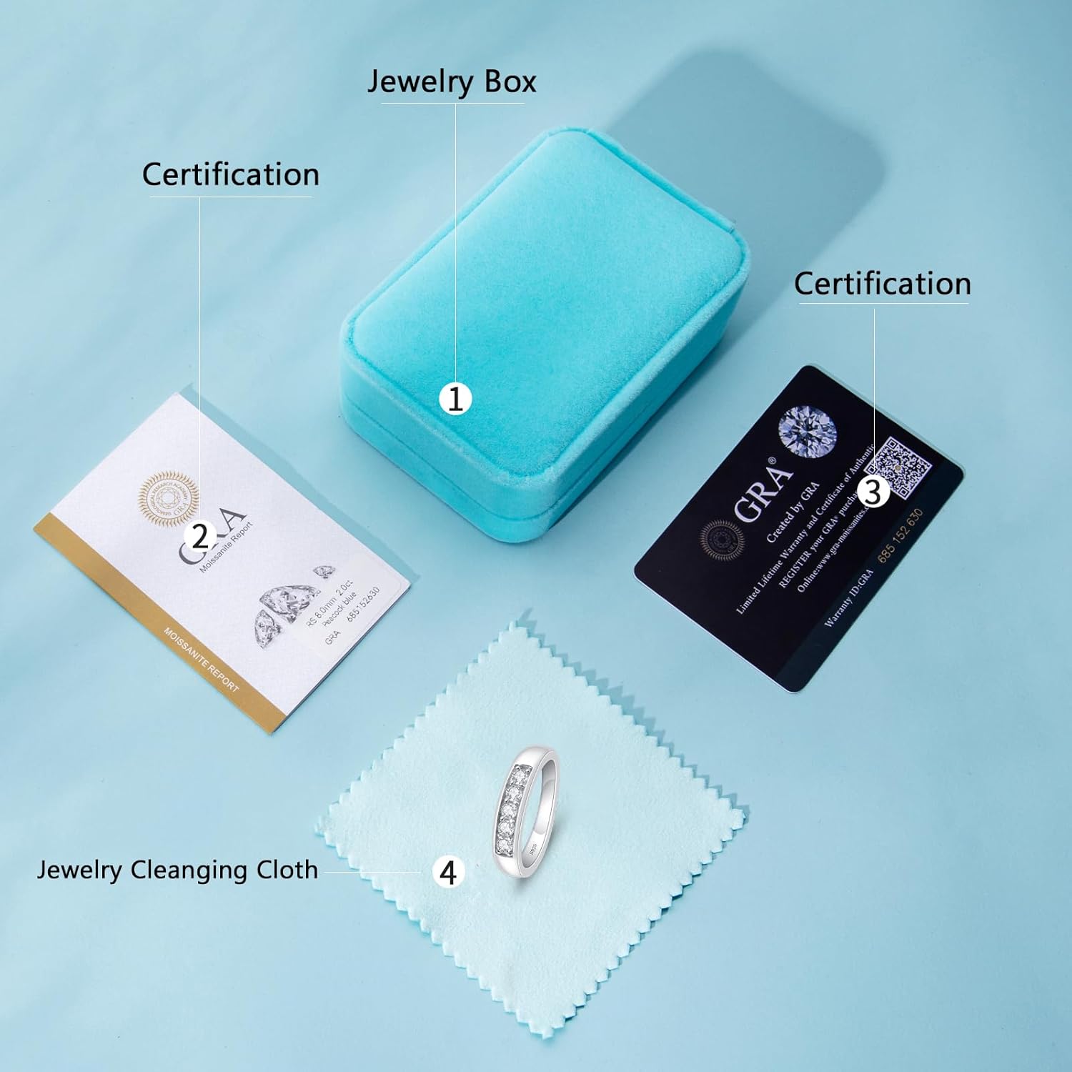 Promise Rings for Couples, Moissanite Wedding Band for Him and Her, D Color VVS1 18k Gold Plated 925 Sterling Silver Moissanite Jewelry with GRA Certificate of Authenticity