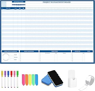 Lincia Large Magnetic Gantt Chart Whiteboard Kit 24" x 36" Reusable Visualize Timelines, Risks & Critical Path Ultimate Management White Board for Project Management Managers