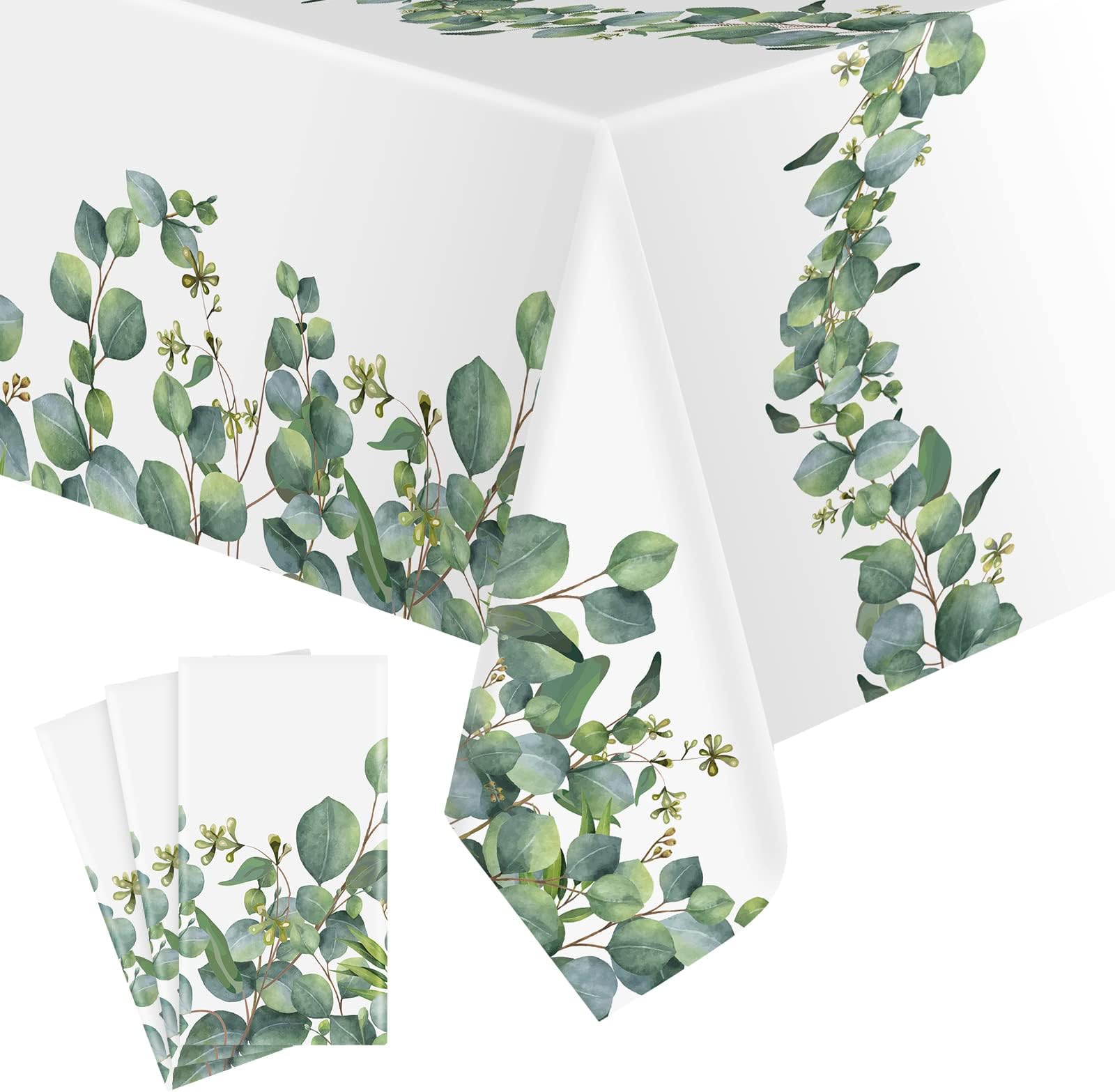 Eucalyptus Leaf Tablecloth 3pcs Sage Green Tablecloth Sage
