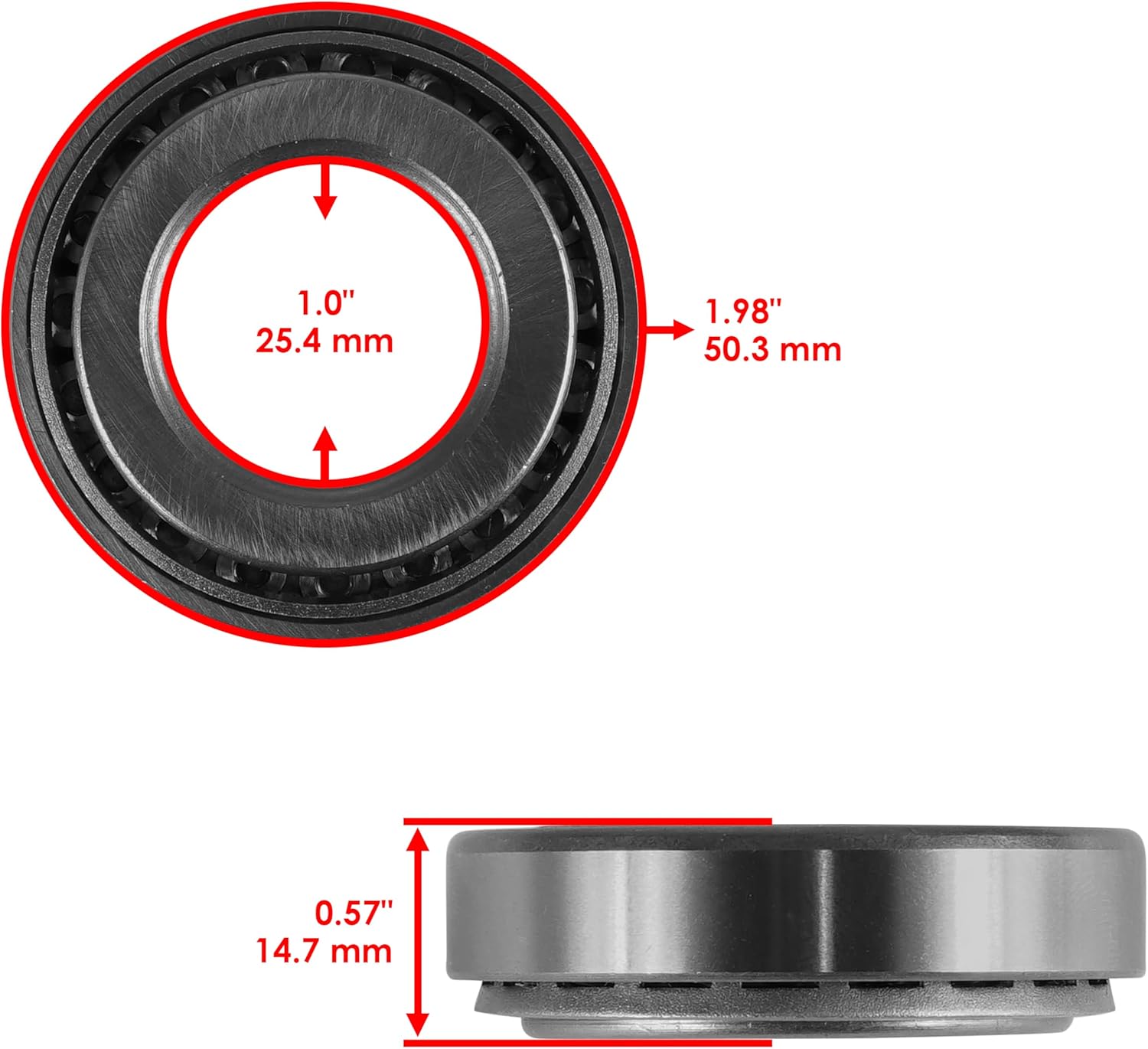 Caltric 00145555 21245800 Tapered Roller Bearings Compatible with Ariens Gravely EverRide Mowers/Qty 10