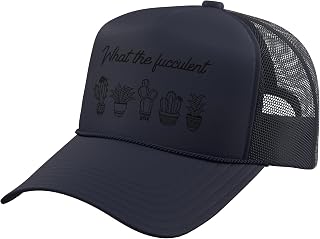 Succulent Pun Gifts Idea Cactus Garden - What The Fucculent Trucker Hat with Adjustable Mesh Back