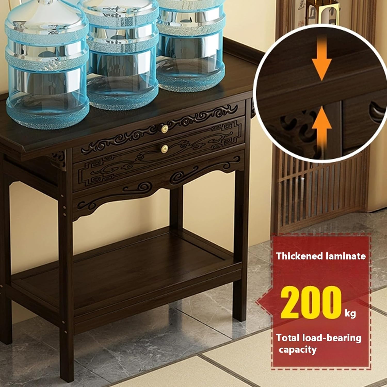 Shrine Altar Table, Meditation Table with Storage, Chinese Buddha Niche Cabinet, Buddhist Prayer Altar Cabinet, Personal Shrine Stand, Prayer and Relaxation(Brown,L50xW33xH100cm)