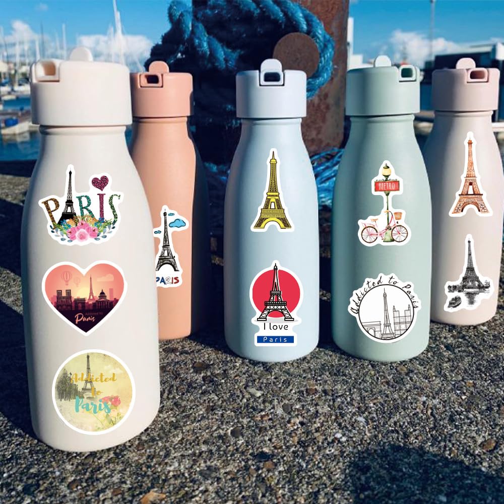 50 Autocollants Paris - Déco Pour Ordinateur Portable, Valise, Vélo, Voiture - Imperméables Et Faciles à Coller - 11