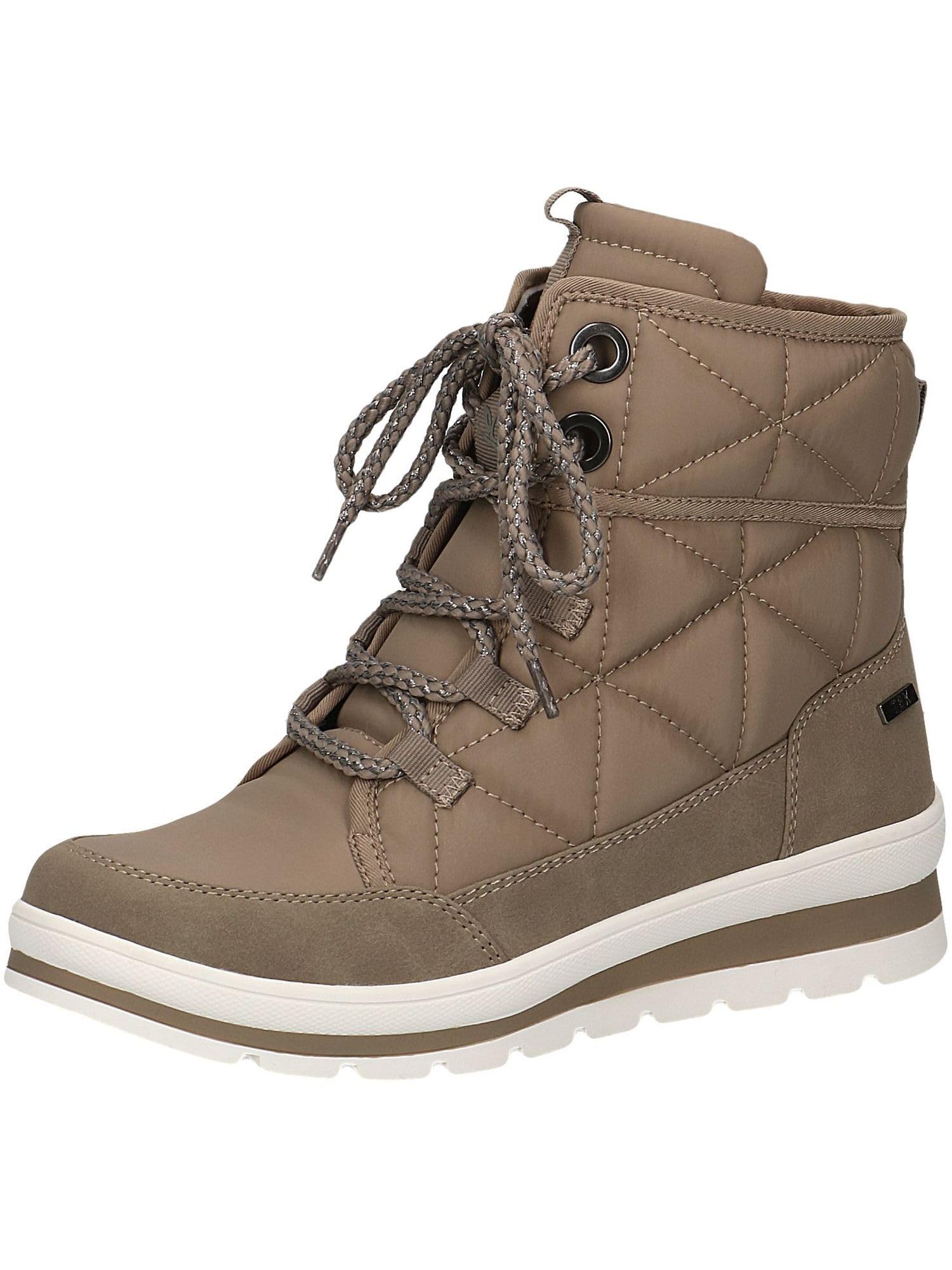 CAPRICE Women's ankle boots lace-up Airmotion Platform with zipper Width G, Brown (Mud Comb), 6.5 UK
