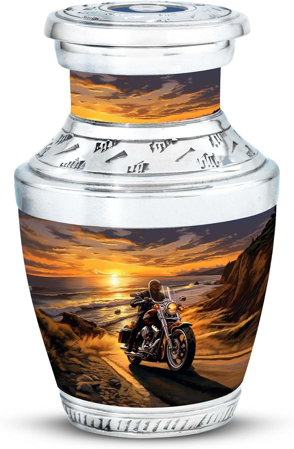 Motorcycle Small Urns - Biker Urns for Ashes - Miniature Urn for Women Ashes - Tiny Motorcycle Keepsake Urn - 3 Inch Memorial Gifts for Adult Cremains Box