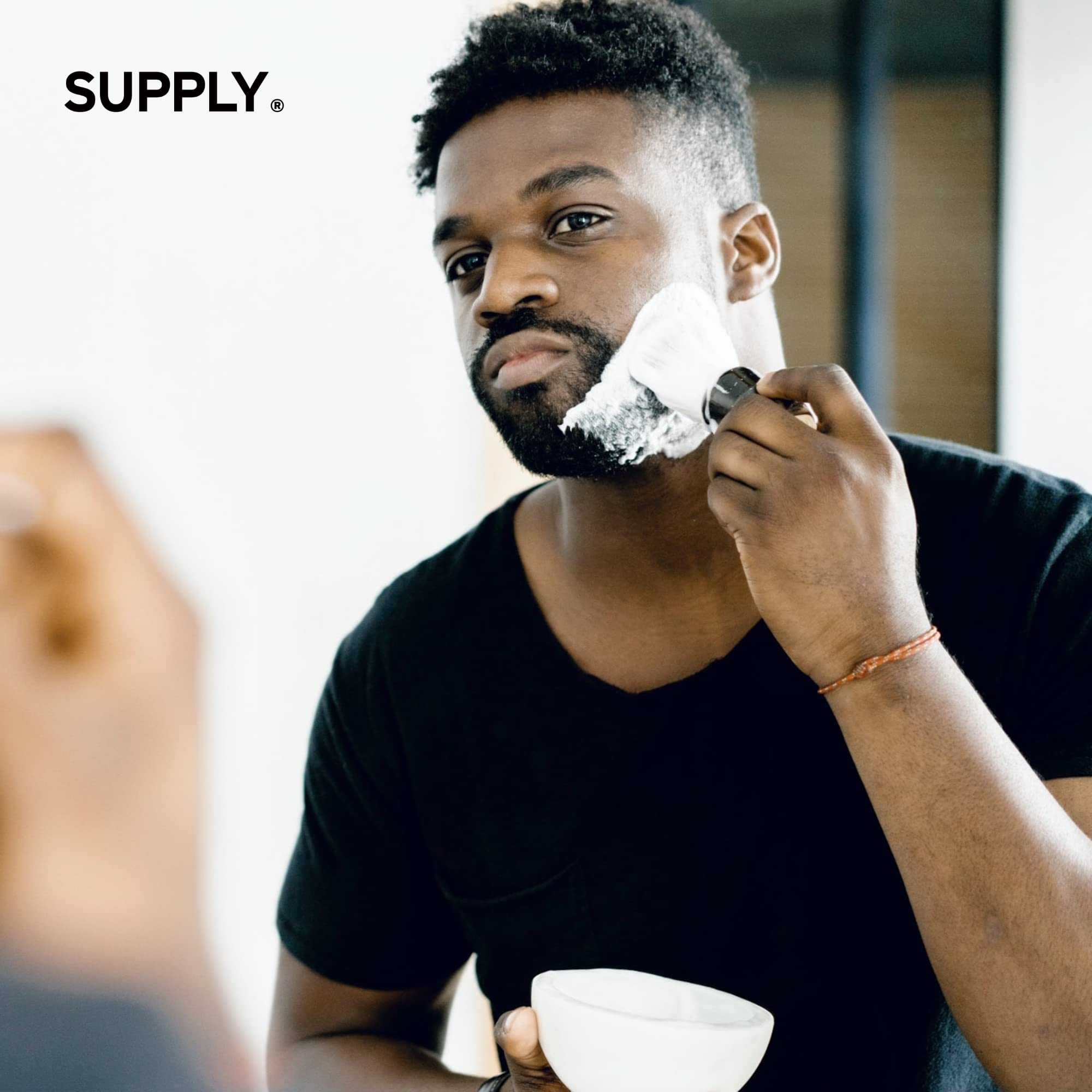 SUPPLY Marble Shaving Bowl - Handcrafted Marble Bowl for Shaving - Creates Better Lather, Warms Shaving Cream, Bathroom Decor - White Marble