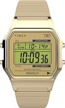 Amazon.com: Timex Unisex T80 34mm Watch - Gold-Tone