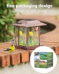 DesGully Solar Bird Feeders pour l'extérieur - 2.5 LBs Métal sauvage Grand & Petit mangeur d'oiseaux pour la suspension extérieure, idées cadeaux pour les graines de cour de jardin d'Avian Enthusiast (Proof-Chew, résistance aux intempéries)