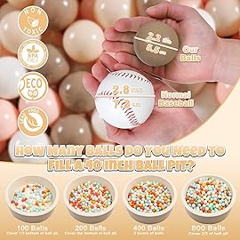 GOGOSO Ball Pit Balls for Toddlers Kids Plastic Balls for Ball-Pit Playpen Pool Baby Pastel BPA-Free Non Toxic Pastel Crush Proof Bal Pink Brown Beige 100pcs