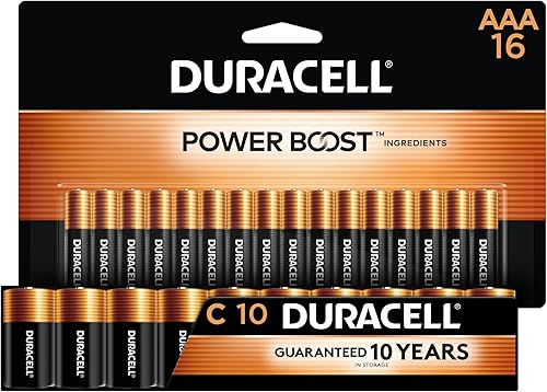 Duracell CopperTop AAA 16 unidades  C 10 pilas alcalinas paquete combinado  Batería triple A y C multiuso  26 unidades en total