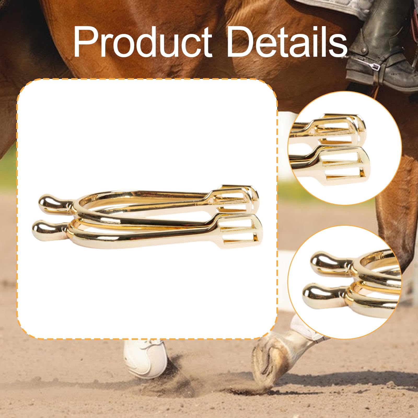 2 Stück Pferdesporen Western Metall Bootsporen Cowboysporen Dekoration Zinklegierung Rostfrei für Reitwettbewerbe Training Ranch Freizeit