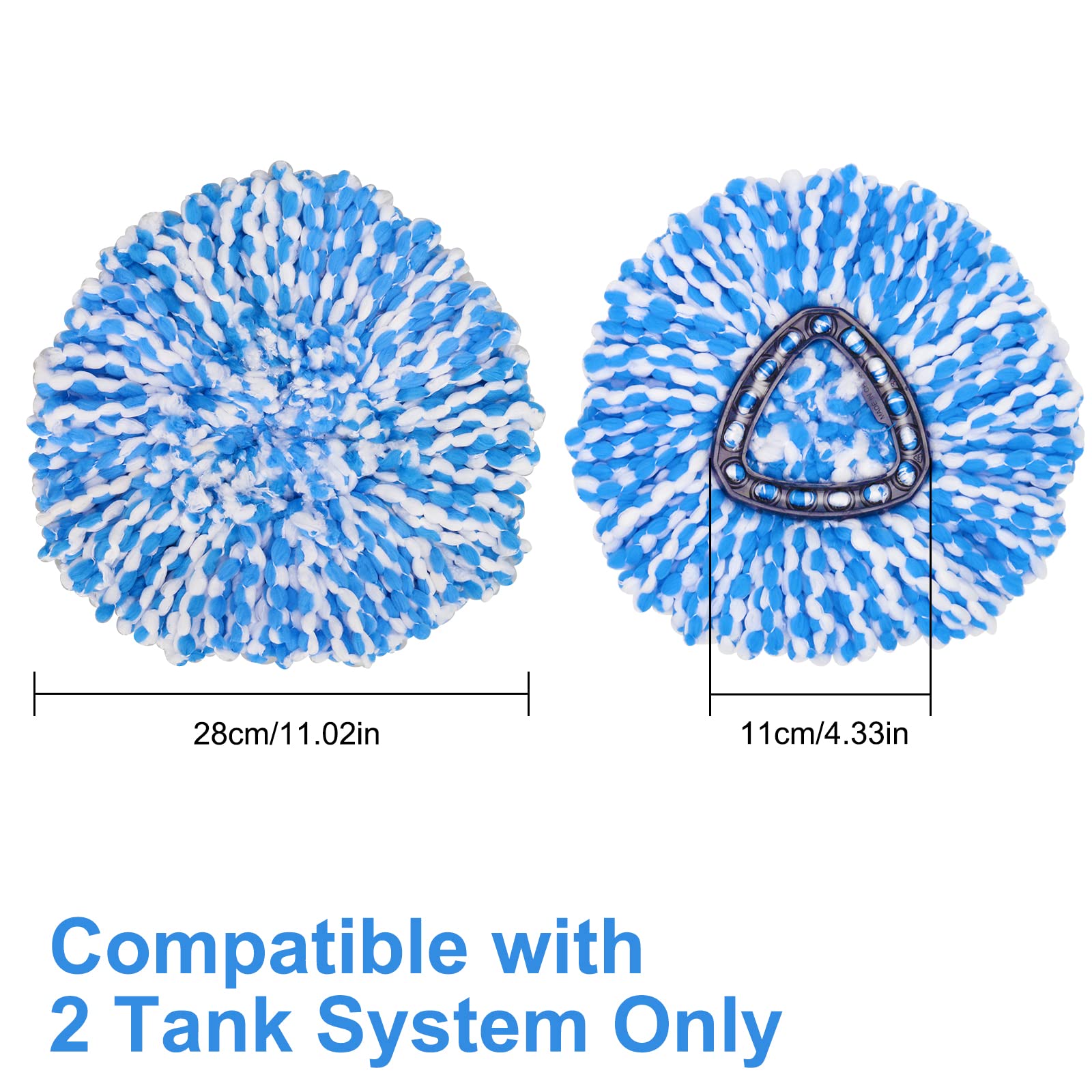 BonusLife 4-Pack Mop Refills + Base Head For RinseClean 2-Tank Spin Mop Replacement - View #7