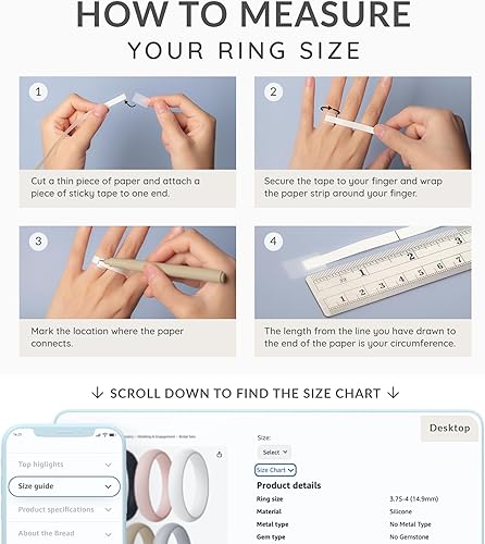 Miniatura 6 de ThunderFit - Anillos de compromiso de silicona para mujer, 5.5 cm de ancho, 2 mm de grosor, bandas de goma de boda, paquete múltiple de variedad 1-12