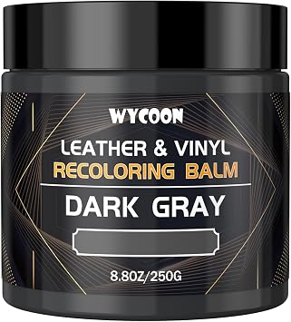 Leather Recoloring Balm & Color Restorer | Dark Gray Leather Dye, Paint & Repair Kit for Furniture, Couches, Car Seats, Shoes | Restore Faded & Scratched Surfaces