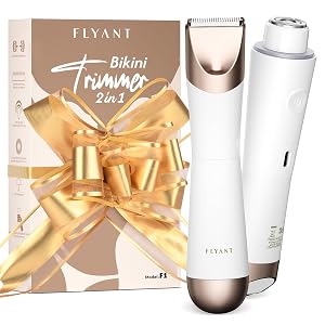 Bikini Trimmer for Women 2 in 1 Electric Shaver for Women Pubic Hair Trimmer Waterproof IPX7 with LED