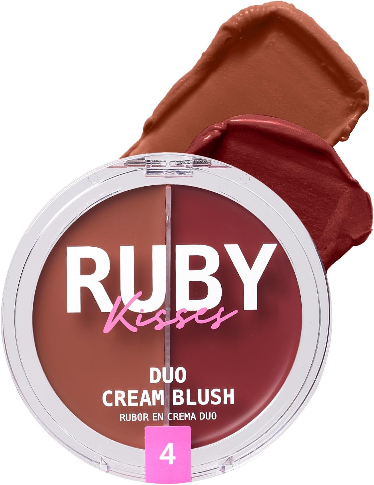 Ruby Kisses Duo Cream Blush, Smooth, Natural-Looking, Long-Lasting Face Makeup Blush for Cheeks, Lips, and Eyes, Buildable and Blendable, Infused with Green Tea, Aloe Vera Extract, and Hyaluronic Acid