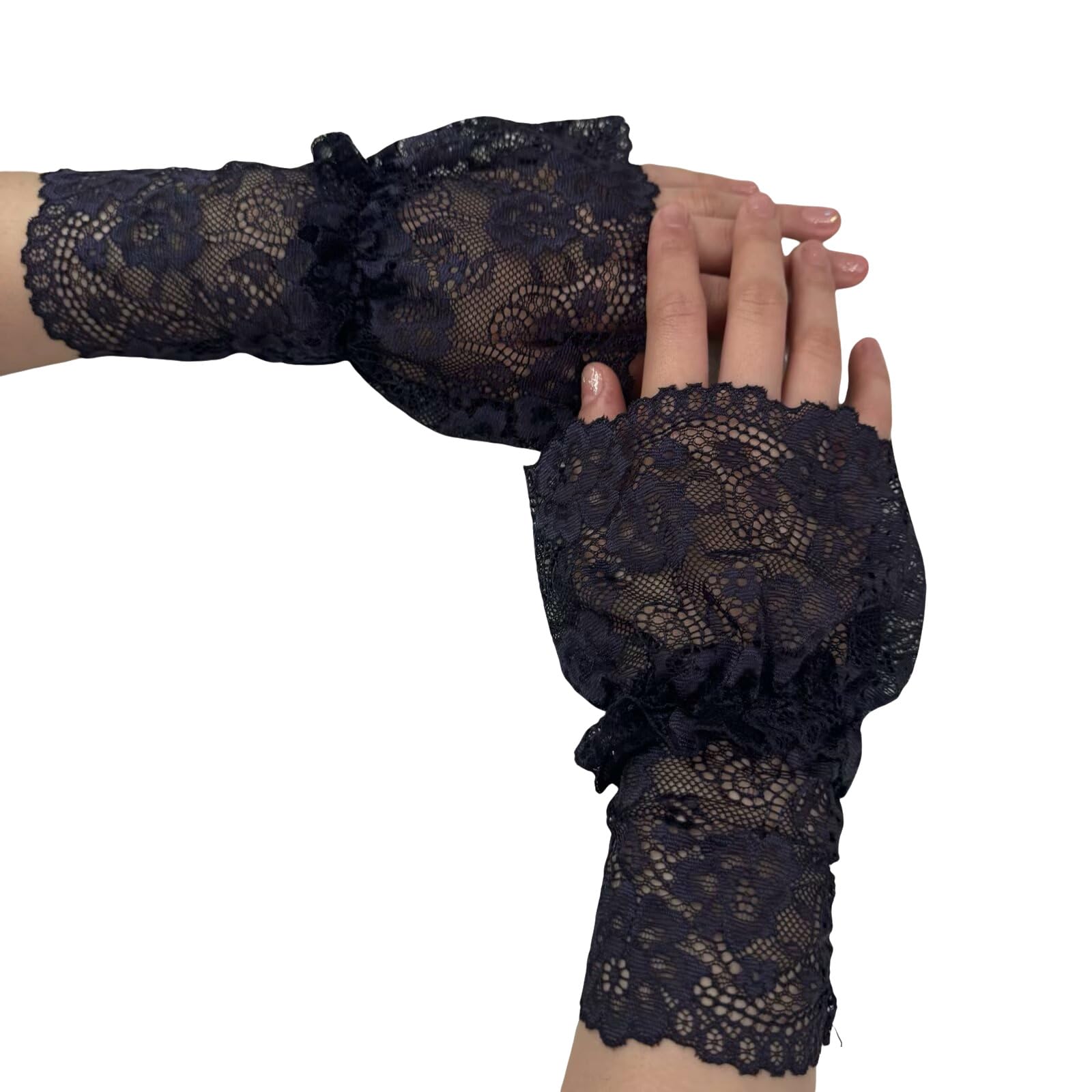 MICFENY Delicate Framework Wrist Gauntlets Elegant Lace Addition For Weddings Parties Wear Soft Stretchy Substance Low Maintenance