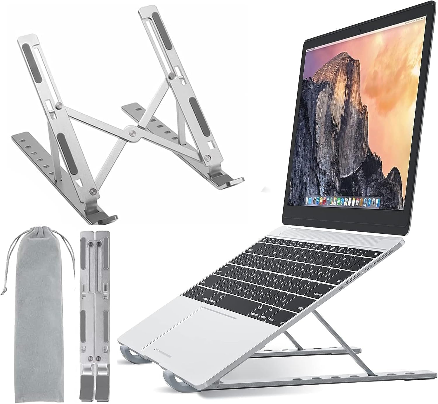 Laptop Standı Taşınabilir Katlanabilir Folding Alüminyum Dizüstü Bilgisayar Standı Alüminyum Ayarlanabilir Açı Ve Katlanabilir Portatif Rahat Kullanım KALİTELİ