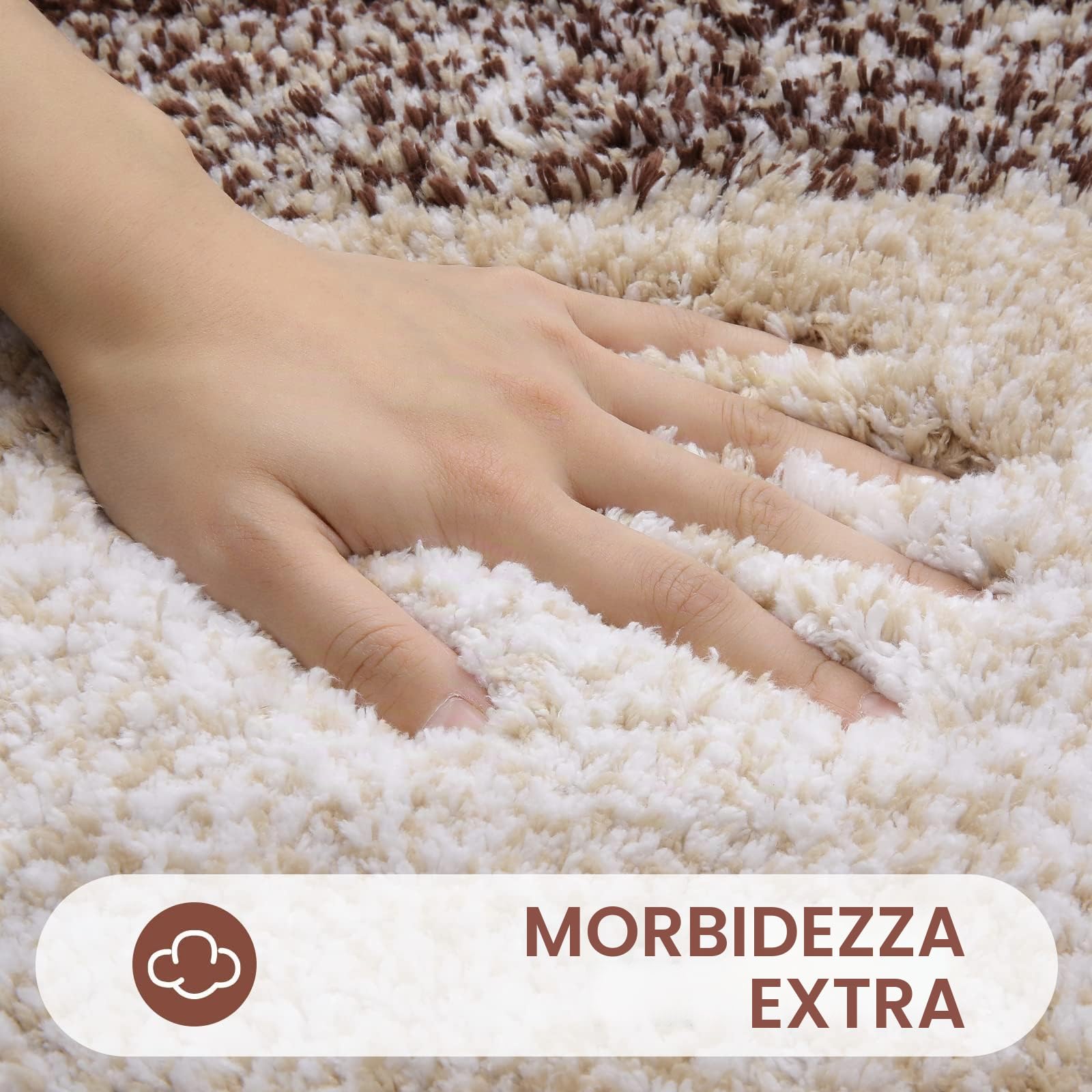 Homaxy Morbido tappetino da bagno 40 x 120 cm, tappetino da bagno antiscivolo lavabile tappetino da bagno a pelo lungo morbido tappetino in microfibra aspirante tappetino per doccia (marrone)
