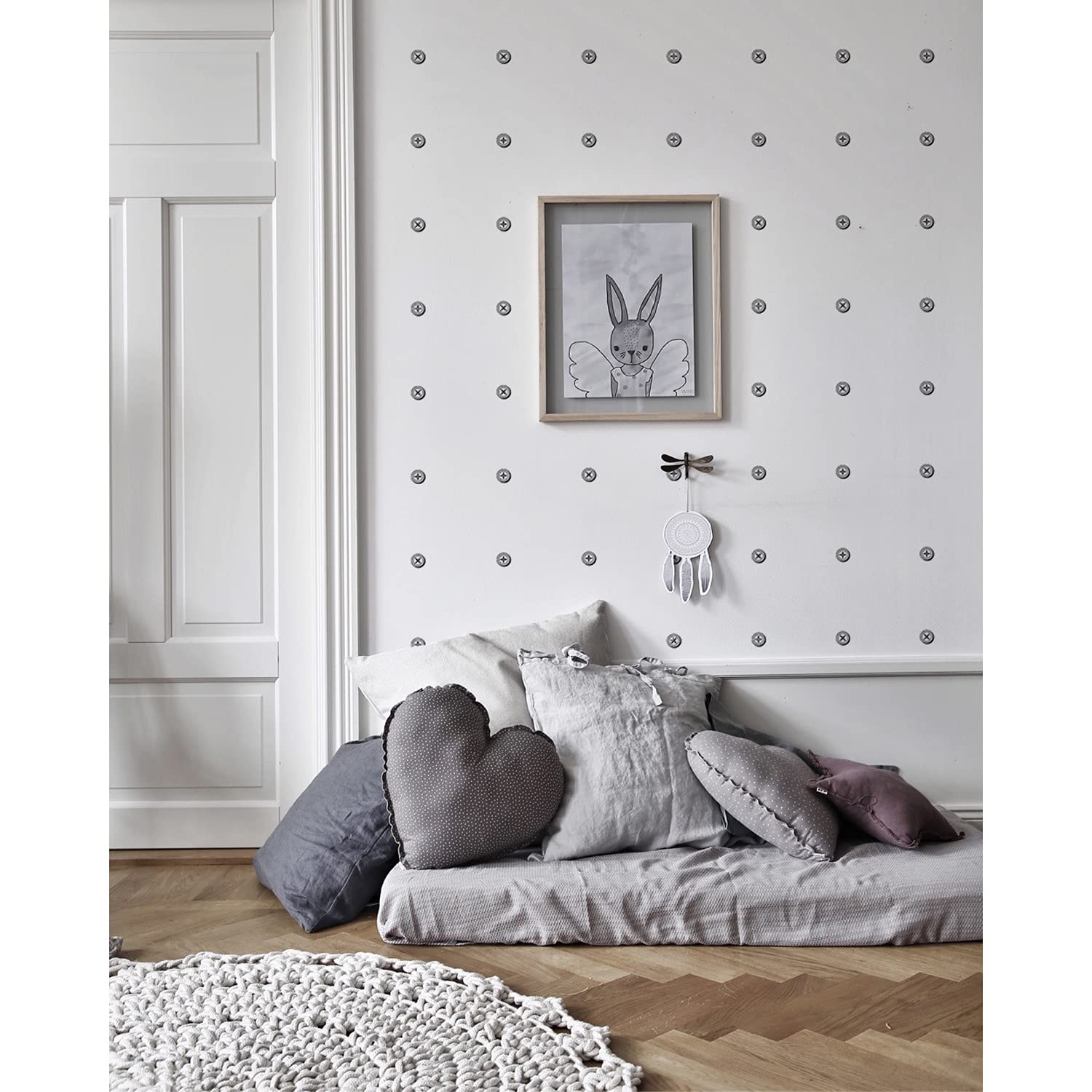 Papier peint latex boutons simples décoration meuble chambre salon 250x104