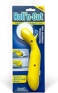 Screen Rolling Tool – A Must Have Tool for Installing Window and Door Screens – Spline Roller with Ergonimic Handle, Utility Knife, Large Wheel – Durable and Easy to Use