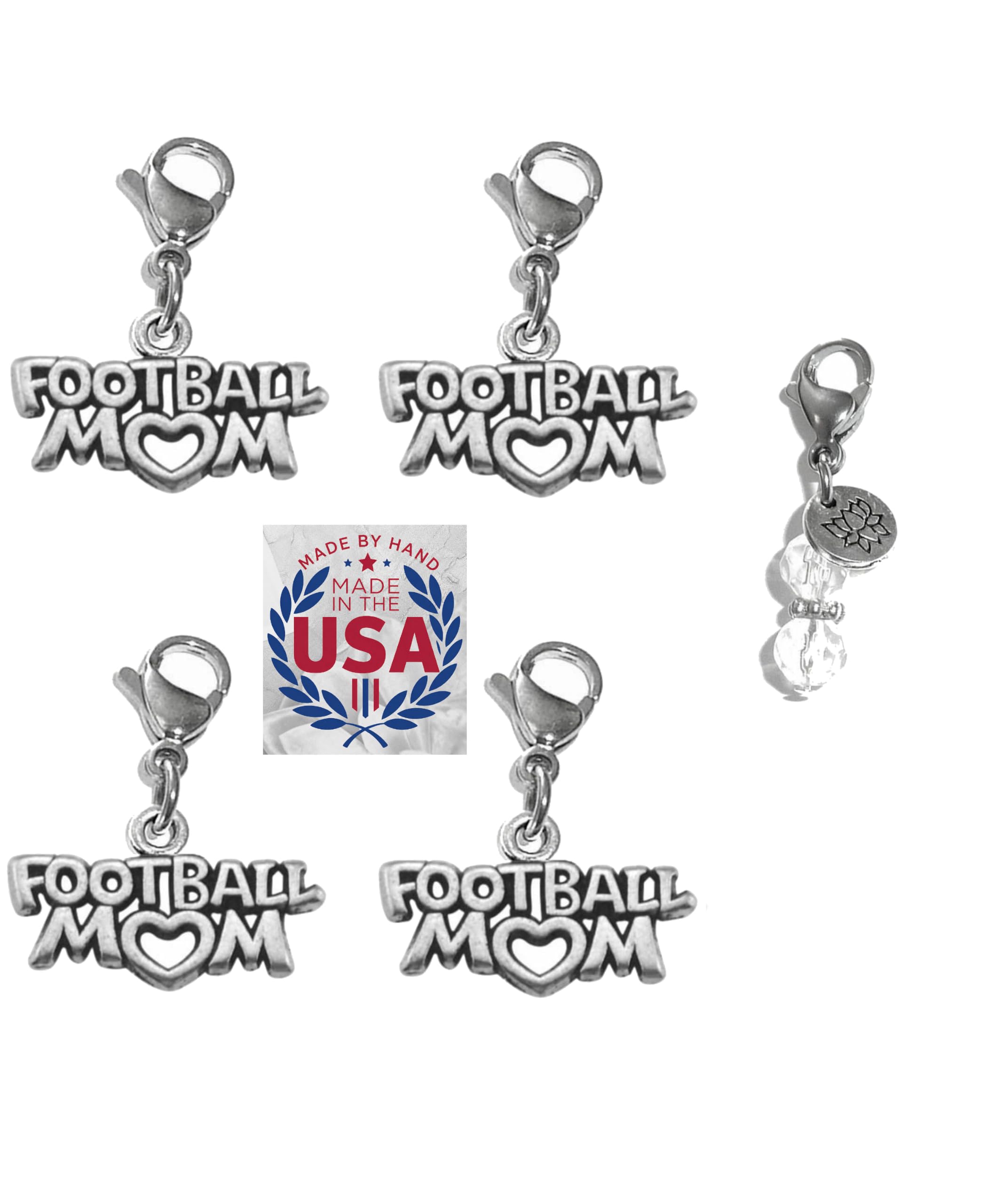 Hidden Hollow Beads 4 Clip On Charms for Purse, Handbag, Keychain, Zipper Pull, Backpack, Jewelry Accessory, USA
