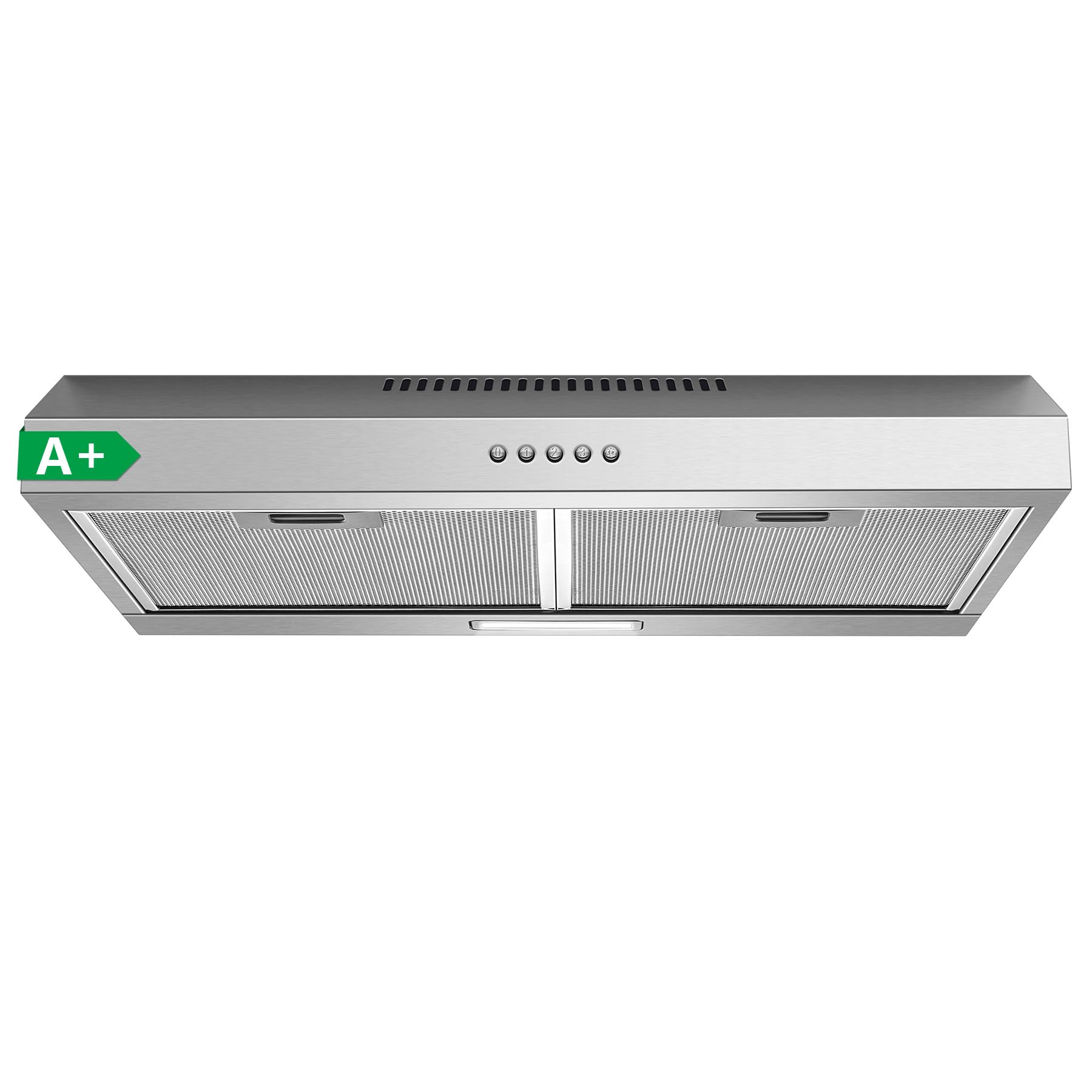 TopStrong Campana Extractora 60 cm Integrable, 250 m³/h Extractor de Cocina Slim, 3 Velocidades, Clase A+, LED, Acero Inoxidable 430, Recirculación y Extracción
