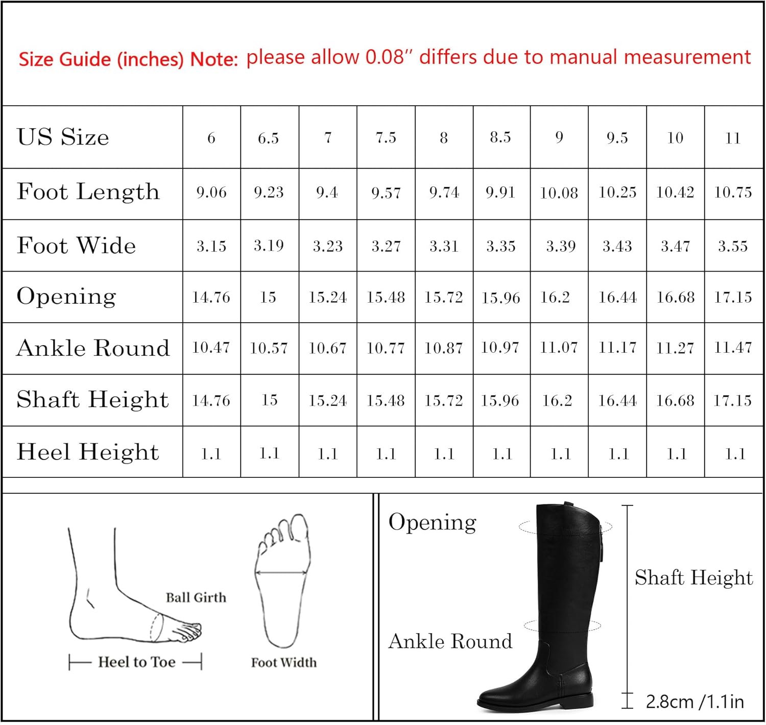Modatope Knee High Boots Women Rounded Toe Flat Retro Bais Opening Low Chunky Heel Riding Boots - Image 9