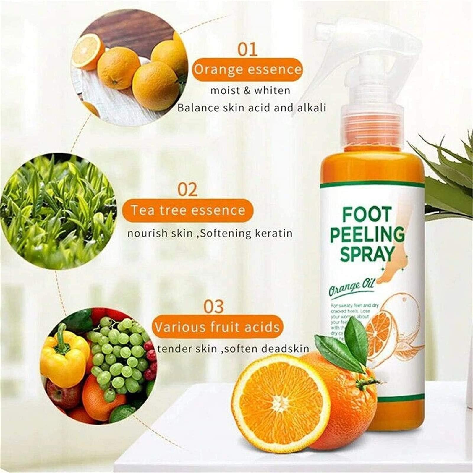 Spray peeling istantaneo per i piedi, maschera per i piedi per staccare la pelle morta, rimuovono la pelle morta in pochi secondi, peeling esfoliante e calli sui piedi