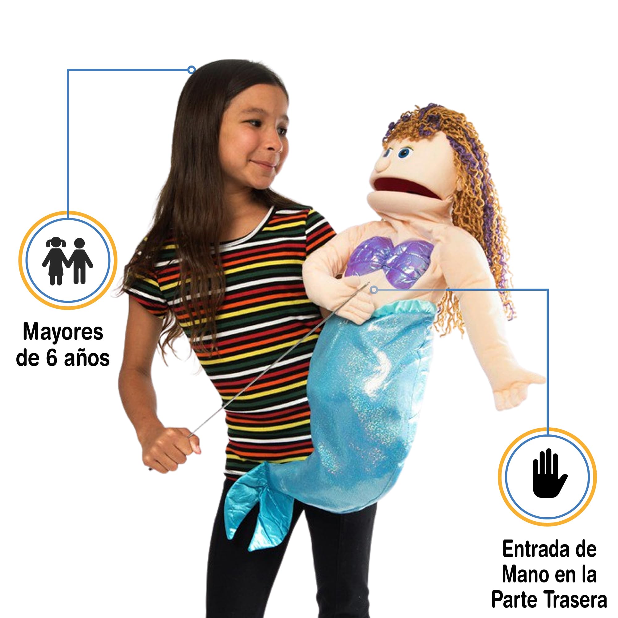 25" Mermaid Full Body Puppet by Silly Puppets