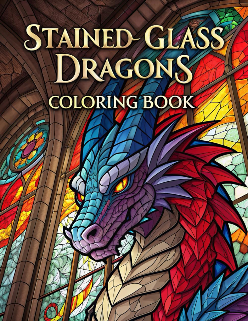 Stained-Glass Dragons coloring book 4