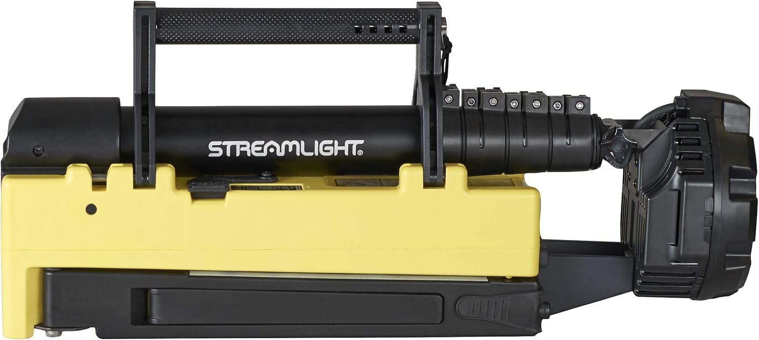 Streamlight 45680 Portable Scene Light EXT 10,000-Lumen Collapsible, Rechargeable Flood Light with Heavy-Duty Shoulder Strap, 120-Volt AC Charger and 7-Foot Extension Pole, Yellow