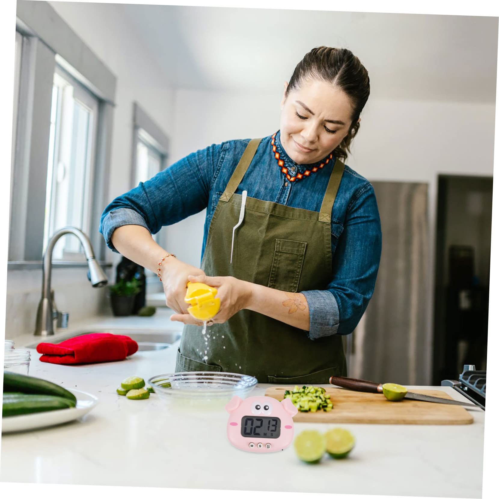 Minuteur Cuisine Numérique Adorable 4 Pièces en Plastique Léger avec Formes Animaux pour Cuisson et Apprentissage Facile à Transporter