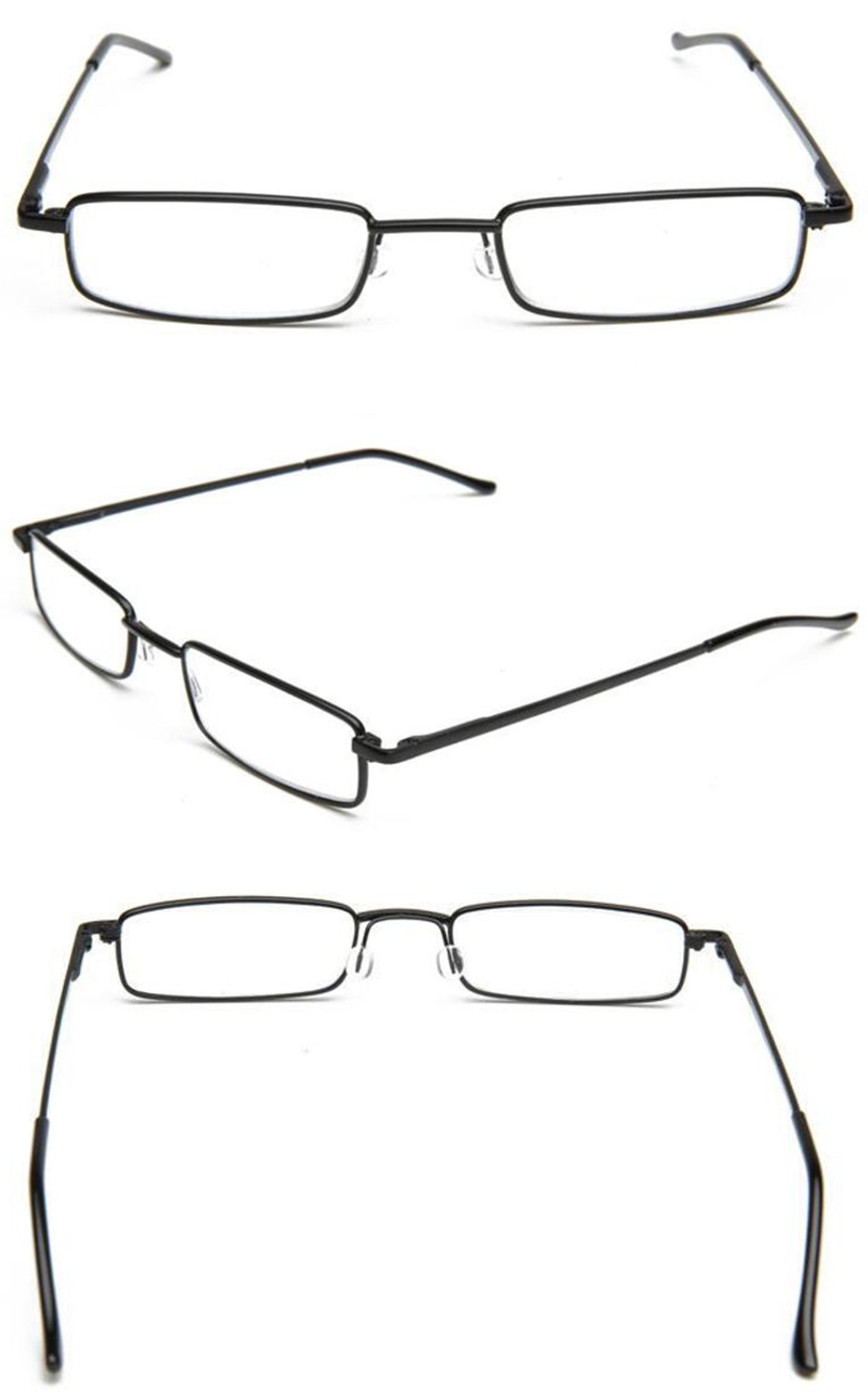 KOOSUFA Occhiali da lettura da uomo e donna, portatili, in metallo, con cerniera classica, sottili, leggeri, spessori, occhiali da lettura con custodia, custodia per occhiali