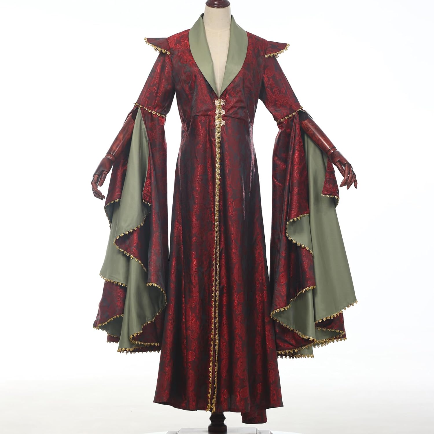 Medieval Renaissance Dress for Women Lace Up Long Dresses Vintage Costume for Halloween Cosplay