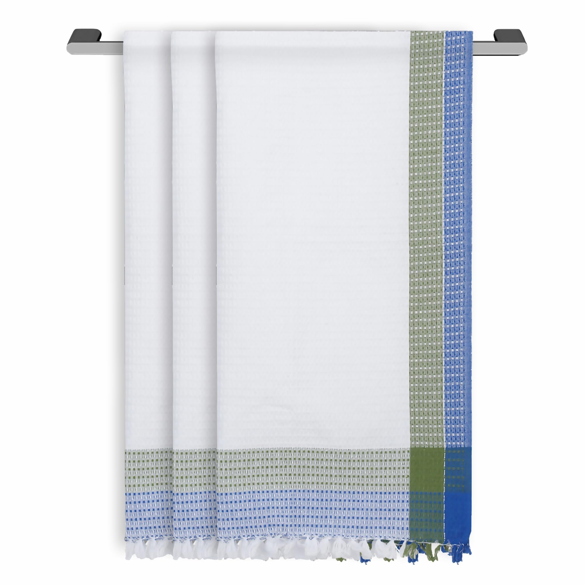 ECOSENSE® Premium Large Cotton Non-Terry Bath Towels Soft, Absorbent and Comfortable Towels for Bath Large Size, Quick Dry Gym, Travel & Bath Towel - Blue & Green (B0CMXVJPC9) Amazon Price History, Amazon Price Tracker