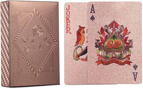 Vista 30 de ACELION Cartas de juego impermeables, cartas de plástico, baraja de cartas, tarjetas de póquer de regalo (negro)