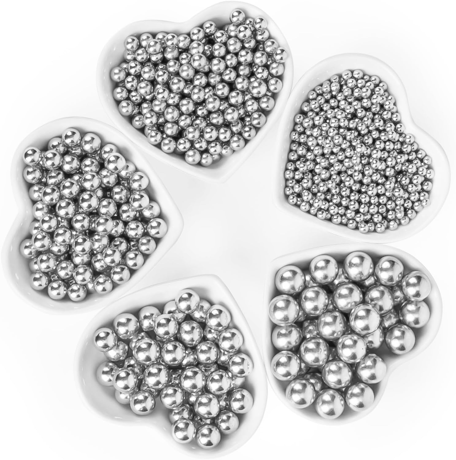 Silver Pearl Sprinkles,Edible Pearl Sugar Sprinkle for Cake Decorating,130g/4.58oz Mix Size,Festival Baking Edible Cake Decorations,Cupcake Toppers,Cookie Decorating Donuts Ice Cream Toppings,Wedding Birthday Party Valentine's Day Easter Supplies