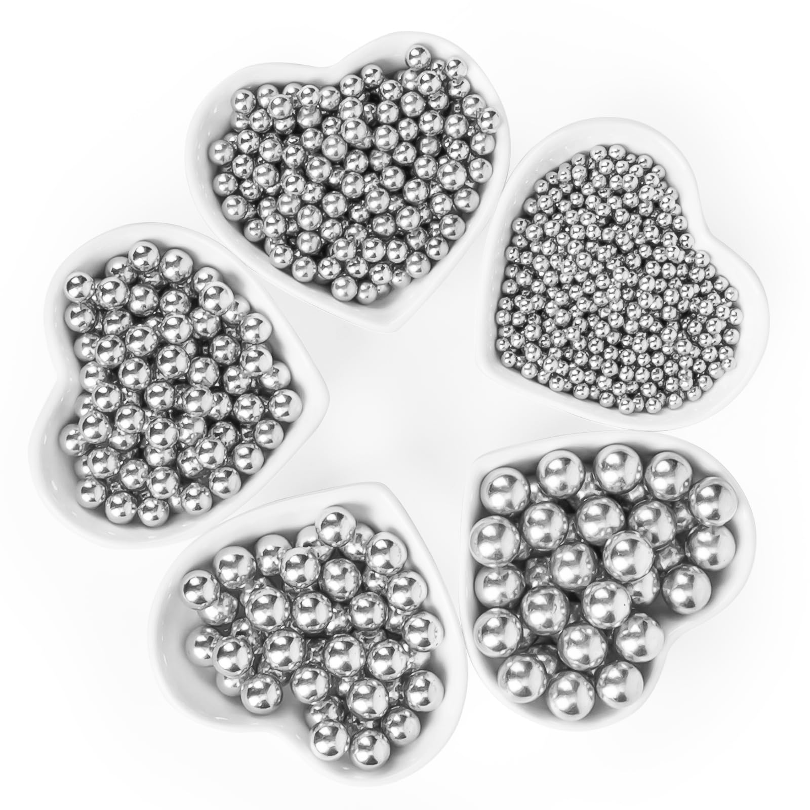 Christmas Silver Pearl Sprinkles,Edible Pearl Sugar Sprinkle for Cake Decorating,130g/4.58oz Mix Size,Festival Baking Edible Cake Decorations,Cupcake Toppers,Cookie Decorating Donuts Ice Cream Toppings,Wedding Birthday Party Valentines Christmas Supplies