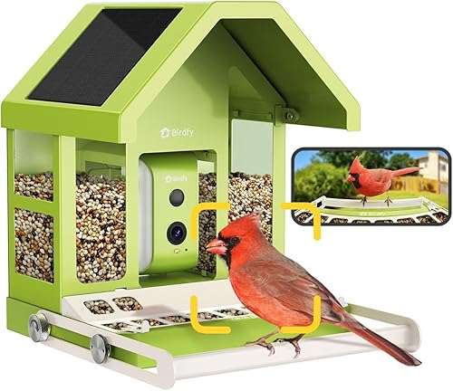 Miniatura 10 de Birdfy Comedero inteligente para pájaros con cámara, alimentador de pájaros de metal duradero para exteriores, detección automática y grabación de