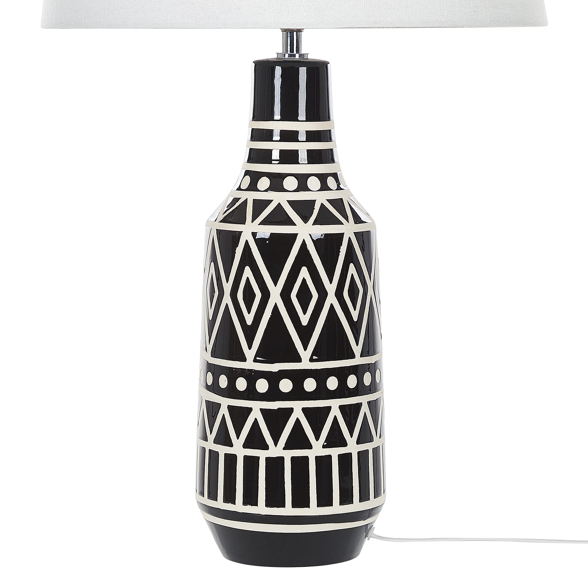Lampada da tavolo nera in ceramica illuminazione da comodino 68 cm Shabelle