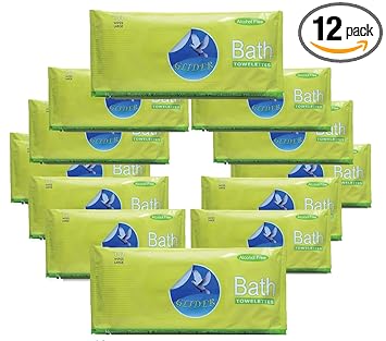 Glider Bed Bath Wipes, Enriched with Aloe Vera and Vitamin E (Pack of 12 (120 Wipes)