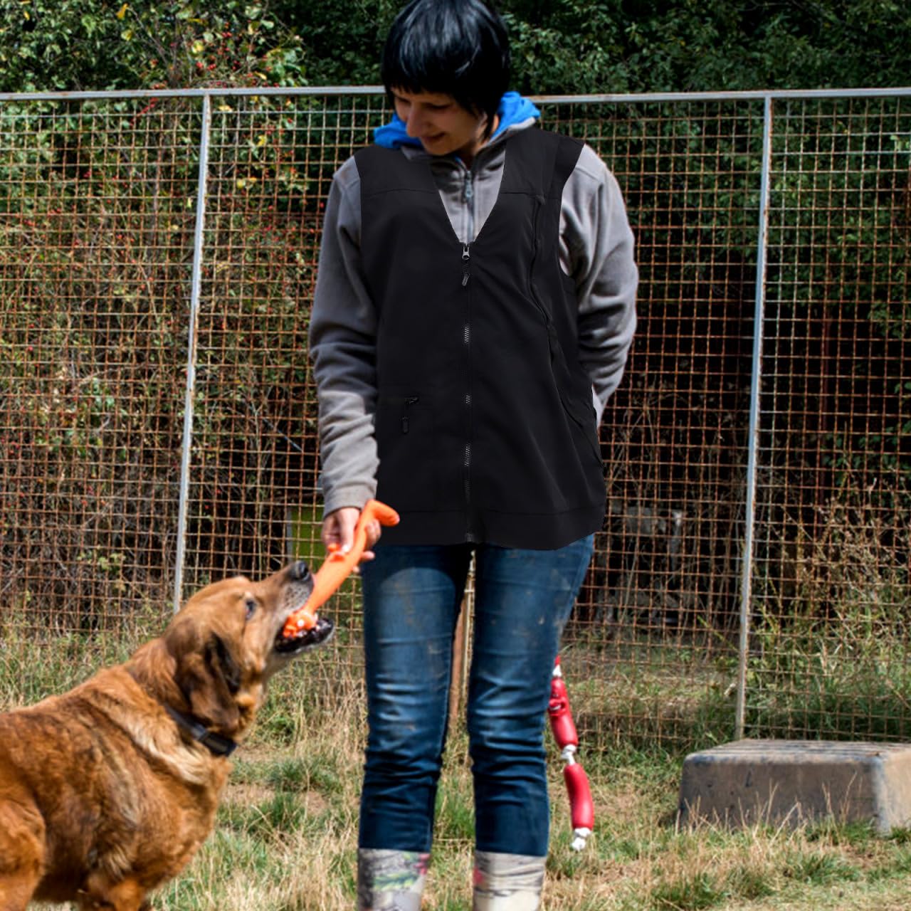 Gilet D’obéissance pour Chien Noir en Polyester Mesh Ajustable